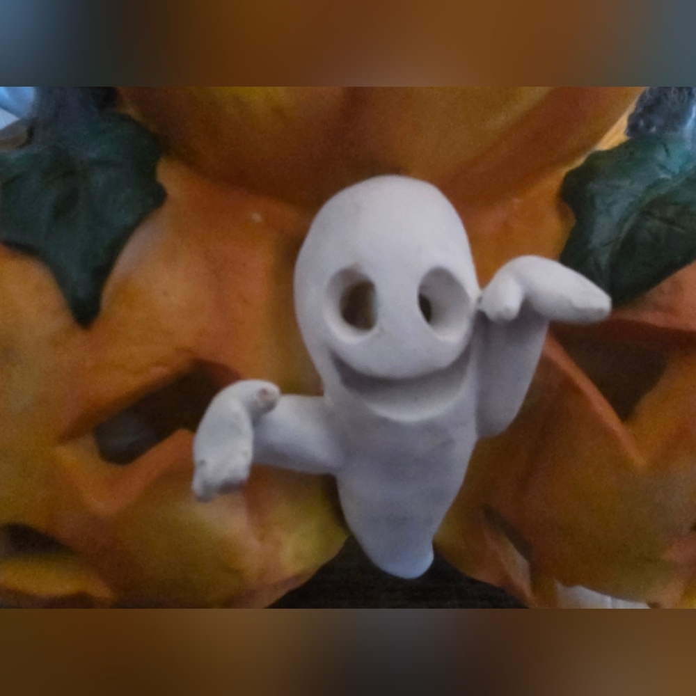 Halloween Vintage Ceramic Ghosts & Pumpkins Figurine Display - Picture 11 of 11